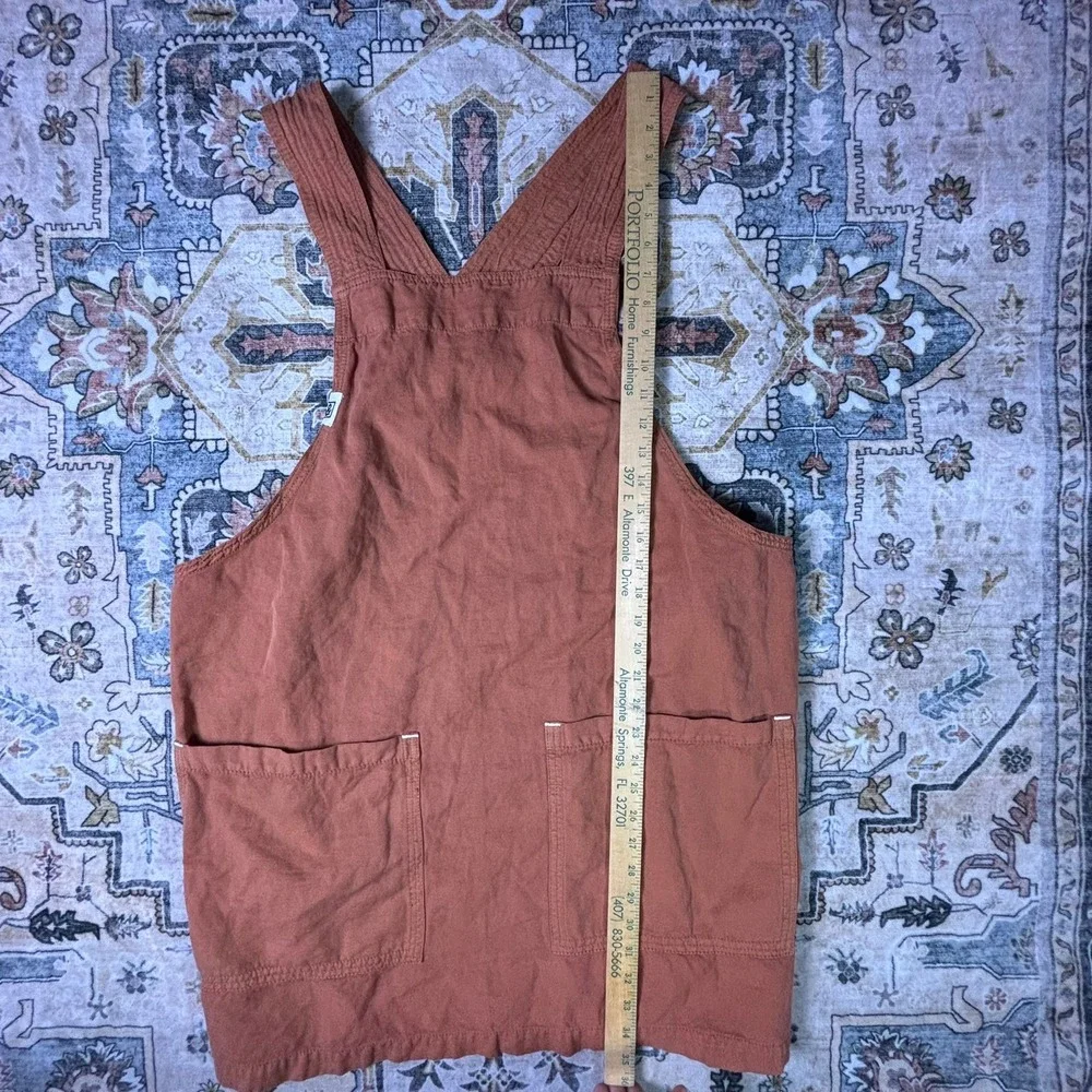 Hedley & Bennett Crossback Apron Rust Orange Cotton Linen Blend Pockets Kitchen